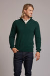 620 Short Zip Rib Sleeve Sweater