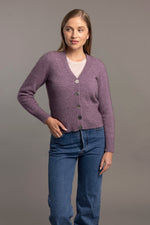 POSSUM & MERINO WOMEN'S  RIB CARDIGAN 5034