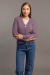 POSSUM & MERINO WOMEN'S  RIB CARDIGAN 5034