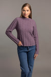 POSSUM & MERINO WOMEN'S CABLE CREW JUMPER 5054