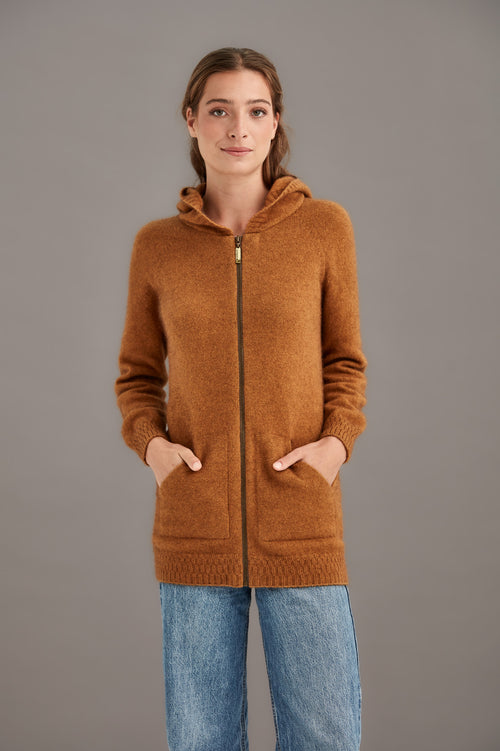 POSSUM & MERINO WOMEN'S LONG HOODIE 5063