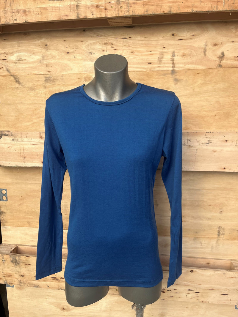 100% MERINO WOMEN'S SCOOP NECK LONG SLEEVE TOP - NEW ZEALAND MADE