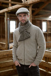 P0SSUM & MERINO CHECK SCARF WITH LAMBSKIN LEATHER TRIM 673