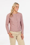 POSSUM & MERINO WOMEN'S CARDIGAN WITH PAUA SHELL BUTTONS NB872