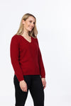 POSSUM & MERINO WOMEN'S V NECK SWEATER NB396