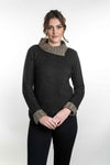 POSSUM & MERINO WOMEN'S TWO TONE JUMPER KO471