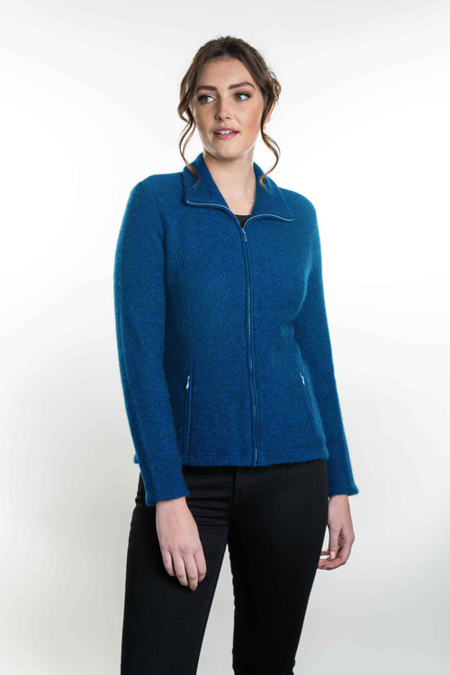 POSSUM & MERINO WOMEN'S ZIP SHAPED JACKET KO478