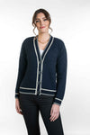 CONTRAST TEXTURED CARDIGAN KO561