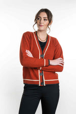 CONTRAST TEXTURED CARDIGAN KO561