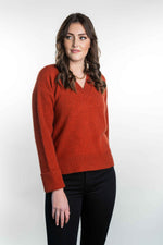 V NECK RIBBED JUMPER KO564