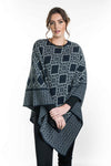 POSSUM, MERINO  WOMEN'S PONCHO WITH DIAMOND PATTERN KO565