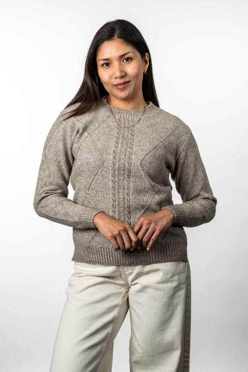 POSSUM & MERINO CREW NECK CABLE JUMPER KO570