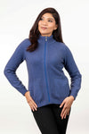 POSSUM & MERINO WOMEN’S RIB DETAIL JACKET KO571