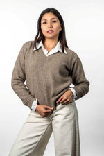 POSSUM & MERINO V NECK JUMPER KO573