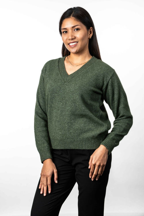 POSSUM & MERINO V NECK JUMPER KO573