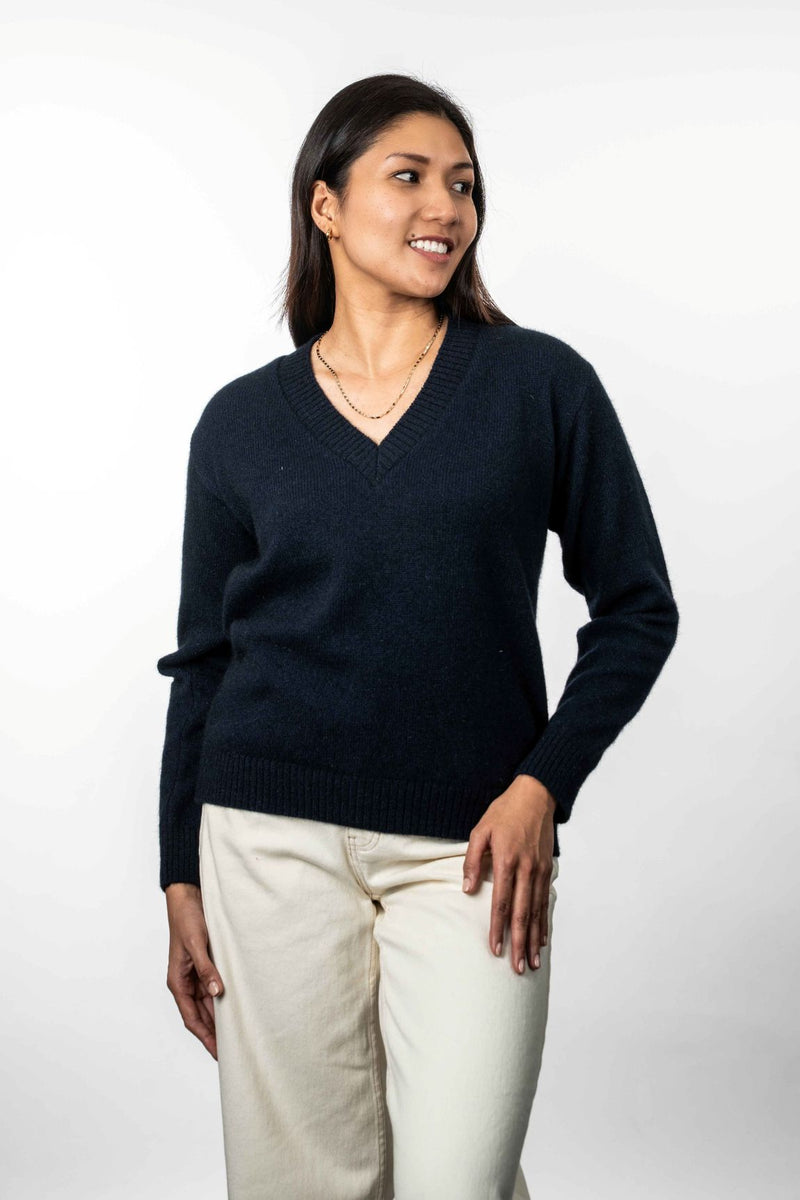 POSSUM & MERINO V NECK JUMPER KO573