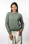 POSSUM & MERINO MOSS STITCH PLATED CREW NECK JUMPER KO574