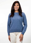 POSSUM & MERINO MOSS STITCH PLATED CREW NECK JUMPER KO574