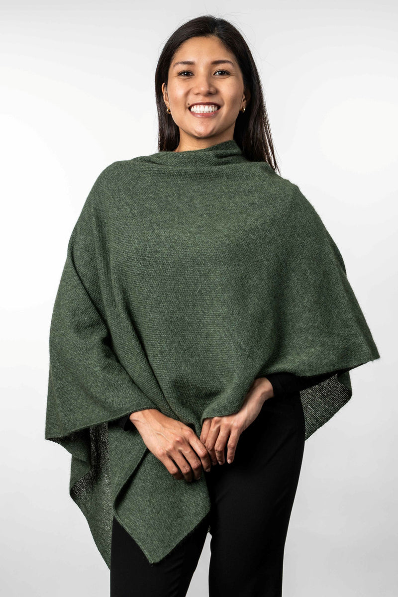 POSSUM & MERINO PONCHO - TWO WAY  KO798