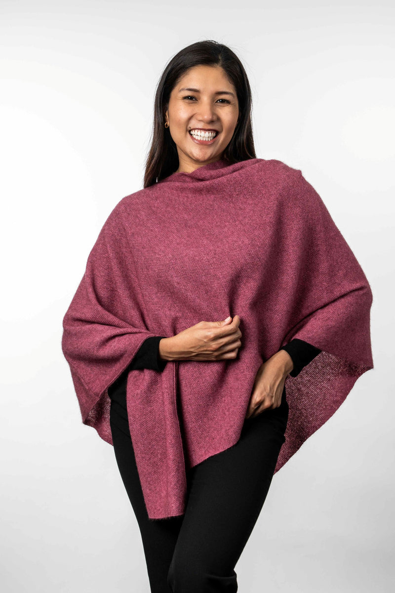 POSSUM & MERINO PONCHO - TWO WAY  KO798
