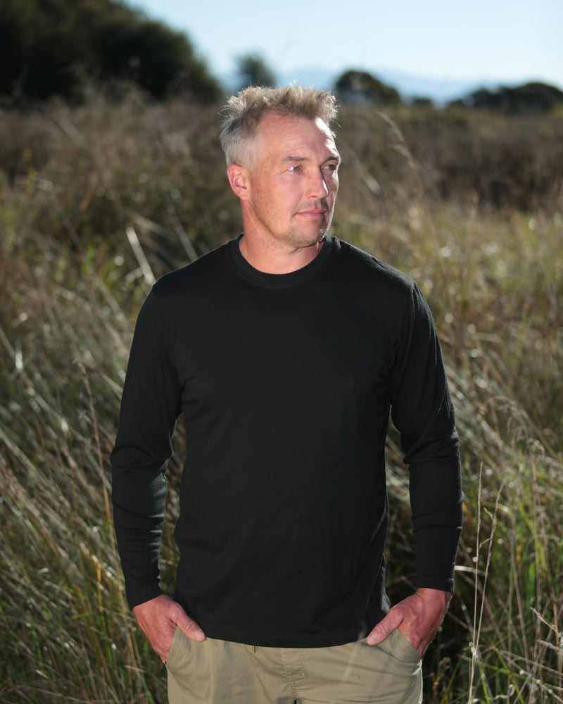 100% NZ MERINO MEN'S LONG SLEEVE CREW NECK