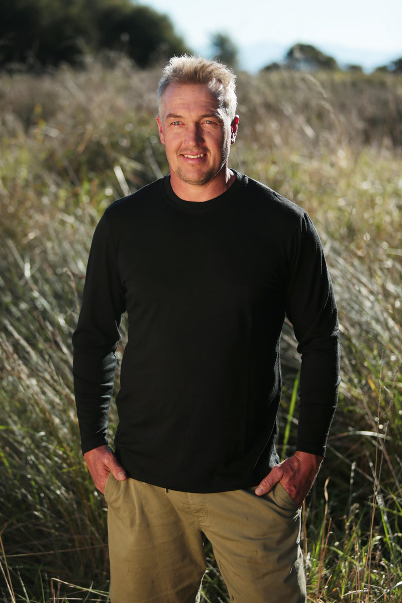 100% NZ MERINO MEN'S LONG SLEEVE CREW NECK