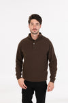 POSSUM, MERINO MEN'S SWEATER WITH BUTTON COLLAR NB437