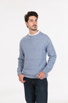 POSSUM, MERINO MEN'S CREW NECK SWEATER RIPPLE STITCH NB438
