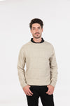 POSSUM, MERINO MEN'S CREW NECK SWEATER RIPPLE STITCH NB438