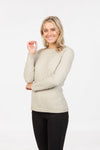 POSSUM & MERINO WOMEN'S CREW NECK PLAIN SWEATER NB682