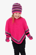 POSSUM, MERINO CHILDREN'S PONCHO STRIPED  NB711