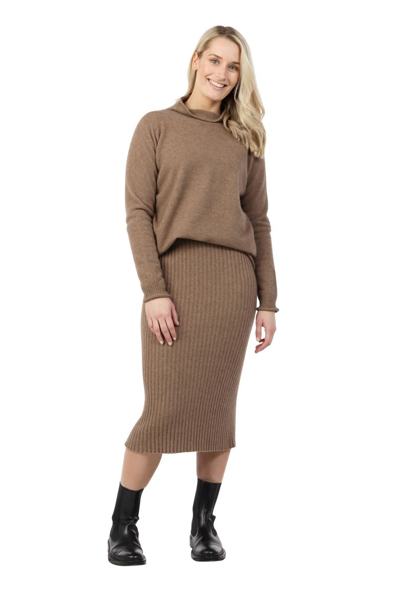 POSSUM & MERINO WOMEN'S RIBBED SKIRT NE859