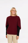 POSSUM,MERINO WOMEN'S PONCHO WITH SPLIT SLEEVES NB868