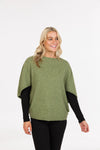 POSSUM,MERINO WOMEN'S PONCHO WITH SPLIT SLEEVES NB868