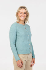 POSSUM & MERINO WOMEN'S CARDIGAN WITH PAUA SHELL BUTTONS NB872