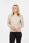 POSSUM & MERINO WOMEN’S CABLE CLASSIC CARDIGAN NB886