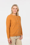 POSSUM & MERINO WOMEN’S CABLE CLASSIC CARDIGAN NB886