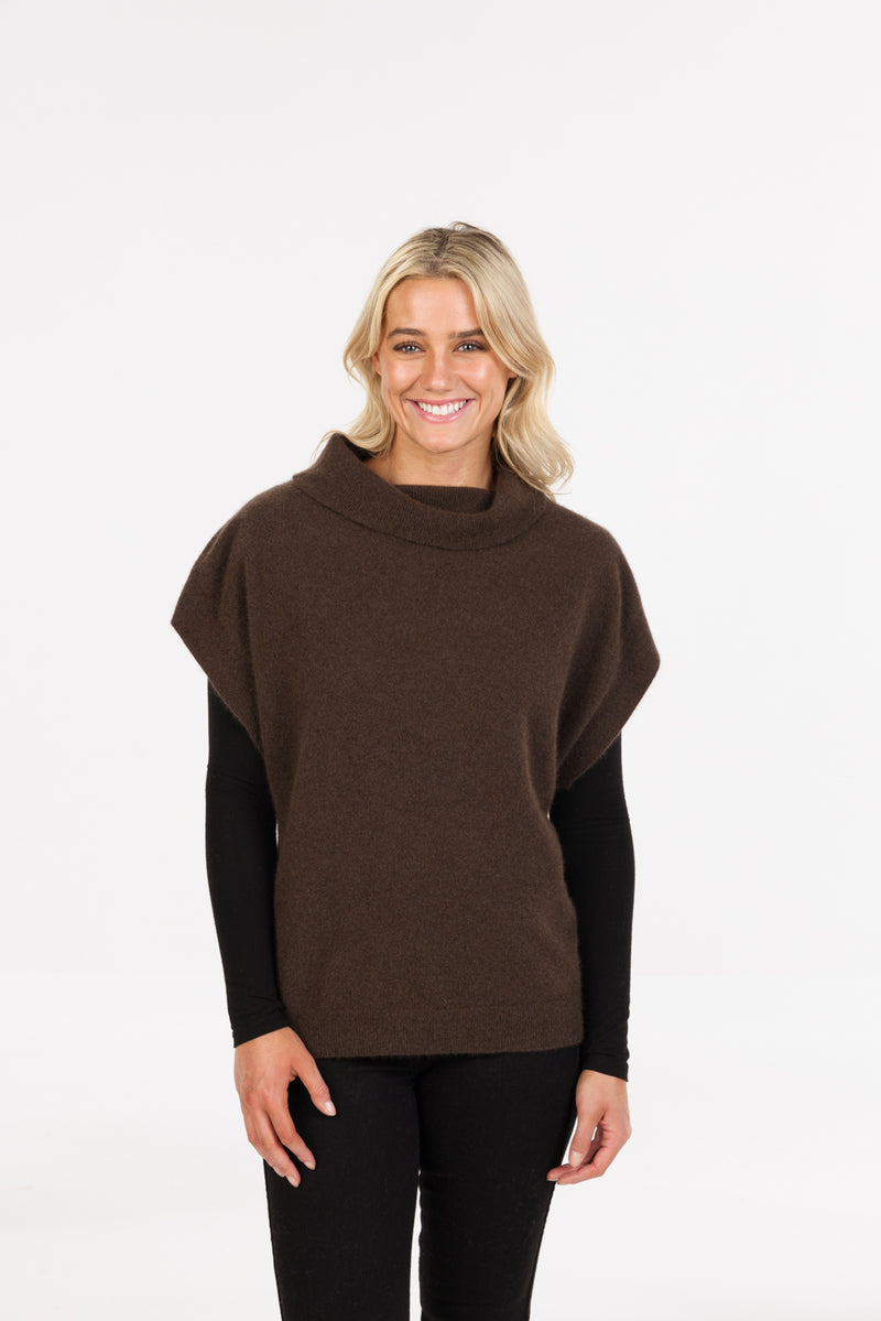 POSSUM,MERINO WOMEN'S TUNIC COWL NECK NB899