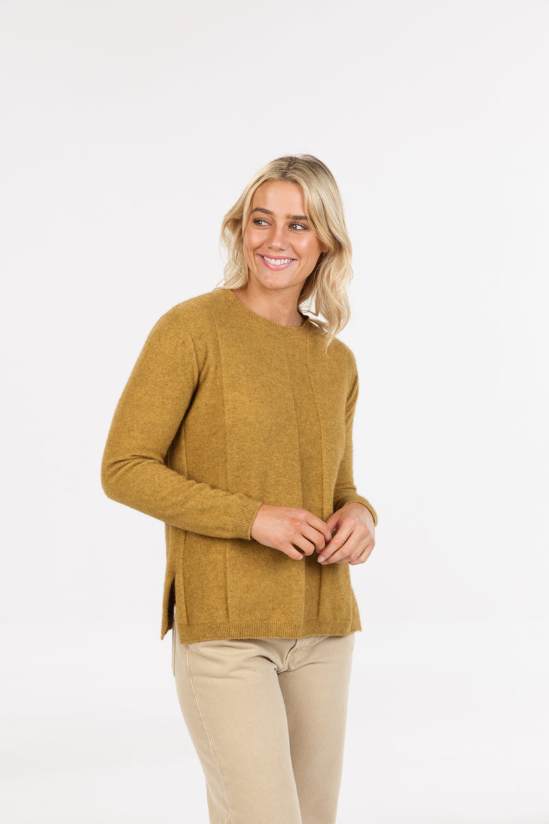 POSSUM & MERINO WOMEN’S SWEATER ALTERNATE STRIPE NB904