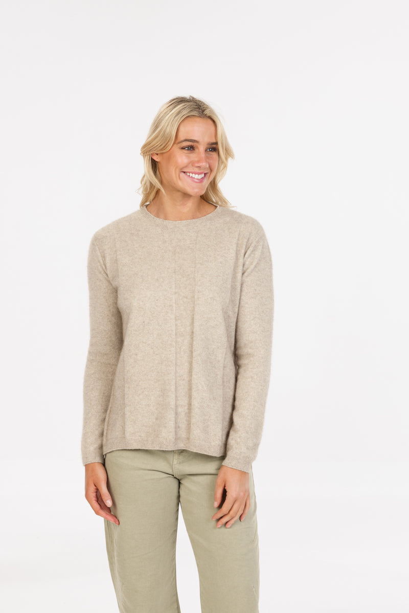 POSSUM & MERINO WOMEN’S SWEATER ALTERNATE STRIPE NB904