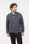 TEXTURED HALF ZIP SWEATER NE338