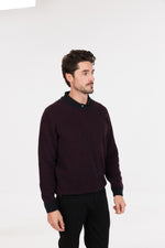POSSUM & MERINO MEN'S TEXTURED CREW SWEATER NE428