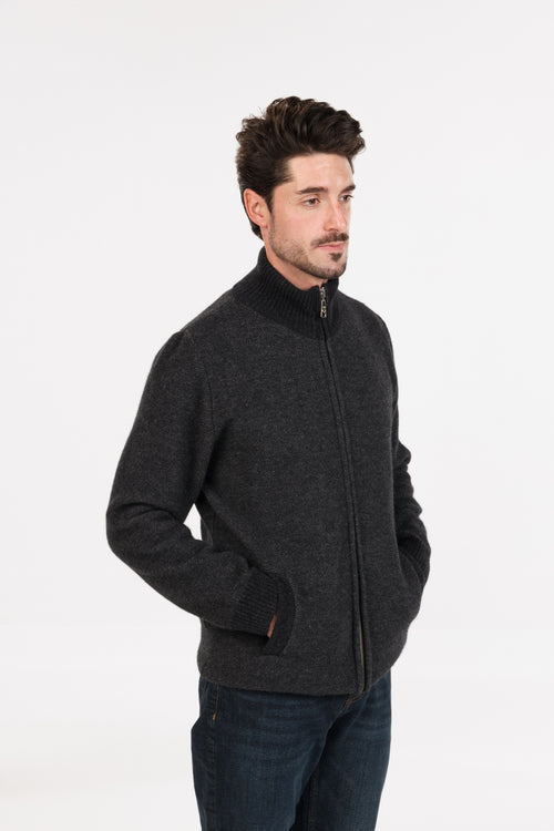 POSSUM, MERINO MEN'S FULL ZIP TEXTURED JACKET NE439