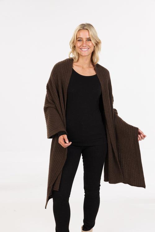 POSSUM & MERINO RIBBED WRAP NE860