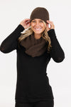 POSSUM,MERINO WOMENS RIBBED LOOP SCARF NX861