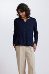 RM2404 Pocket Cardigan with Natural Shell Buttons