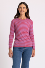 MERINO WOMEN'S STRIPED TUCK STITCH JUMPER RM2515