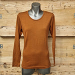 100% MERINO WOMEN'S SCOOP NECK LONG SLEEVE TOP - NEW ZEALAND MADE