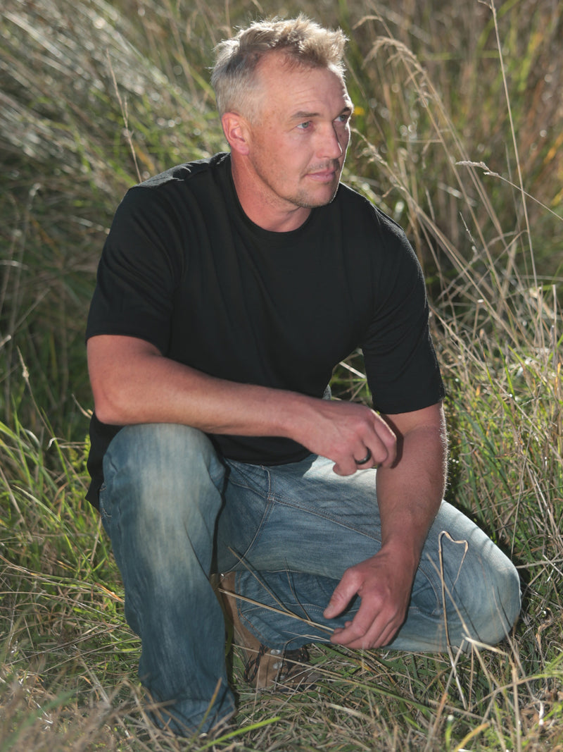 100% MERINO SHORT SLEEVE CREW NECK MEN'S