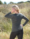 100% MERINO WOMEN'S SCOOP NECK LONG SLEEVE TOP - NEW ZEALAND MADE